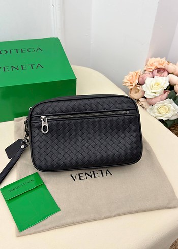Bottega Veneta Siyah Orgu Deri Mini Canta
