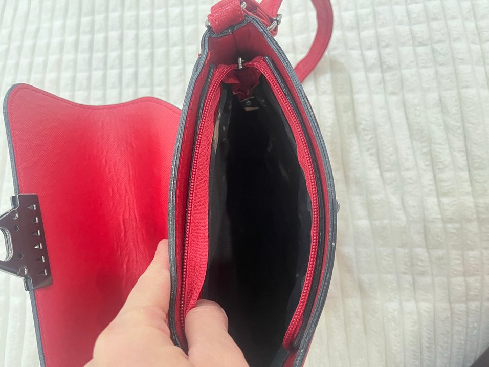 Kırmızı Deri Kadın Çanta - Görsel 3