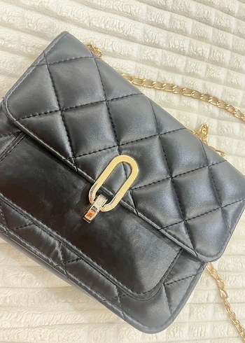 Siyah Deri Zincir Askılı Kadın Çanta - Görsel 3