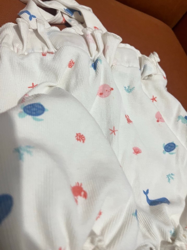 Beyaz Baskılı Kız Tulum Renkli Desenli - Görsel 3