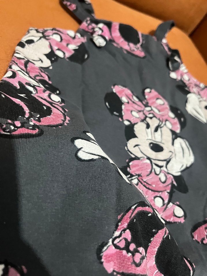 Kız Çocuk Minnie Mouse Desenli Askılı Elbise - Görsel 2