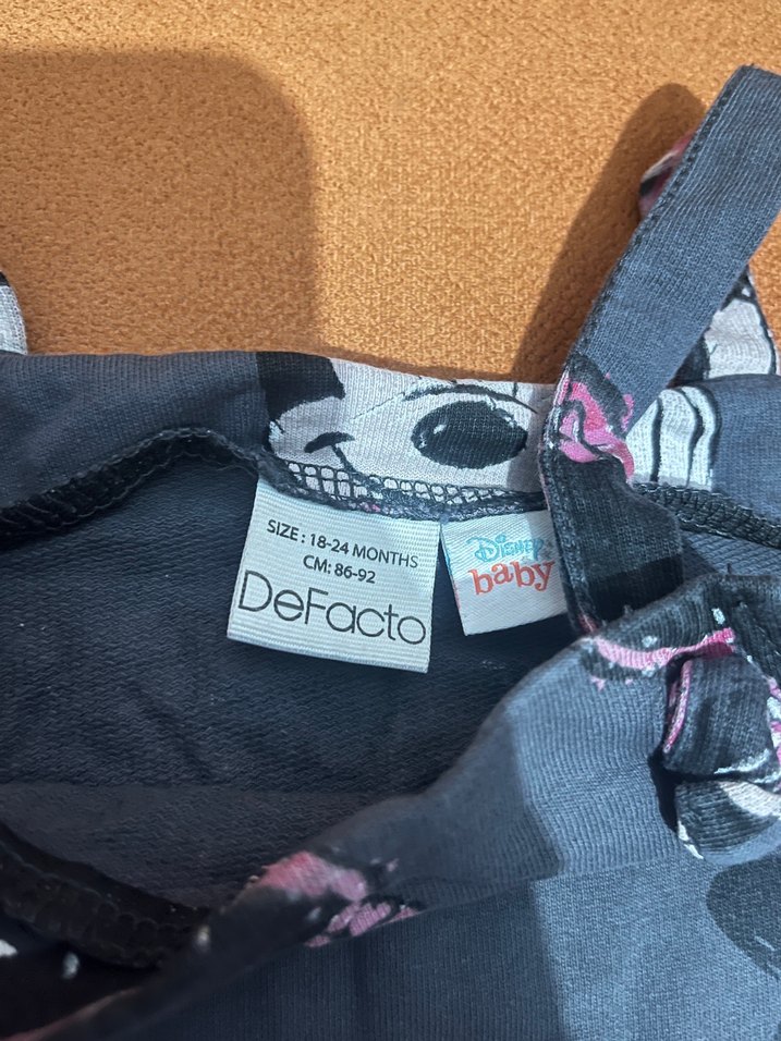 Kız Çocuk Minnie Mouse Desenli Askılı Elbise - Görsel 3