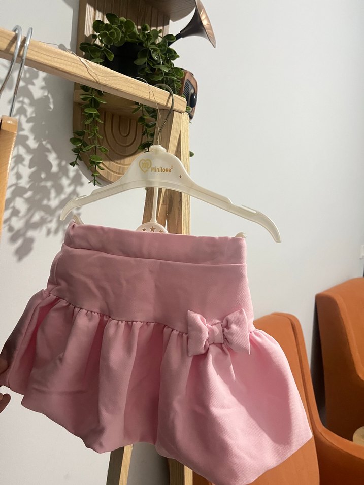 Pembe Fırfırlı Kolsuz Bebek Kız Takımı - Görsel 4