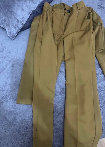 Düğmeli Kahverengi Kadın Blazer takım - Görsel 5