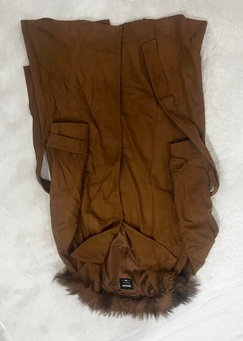 Kahverengi Kadın Kürk yaka  Kaban - Görsel 3