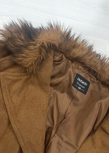 Kahverengi Kadın Kürk yaka  Kaban - Görsel 5