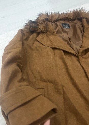 Kahverengi Kadın Kürk yaka  Kaban - Görsel 4