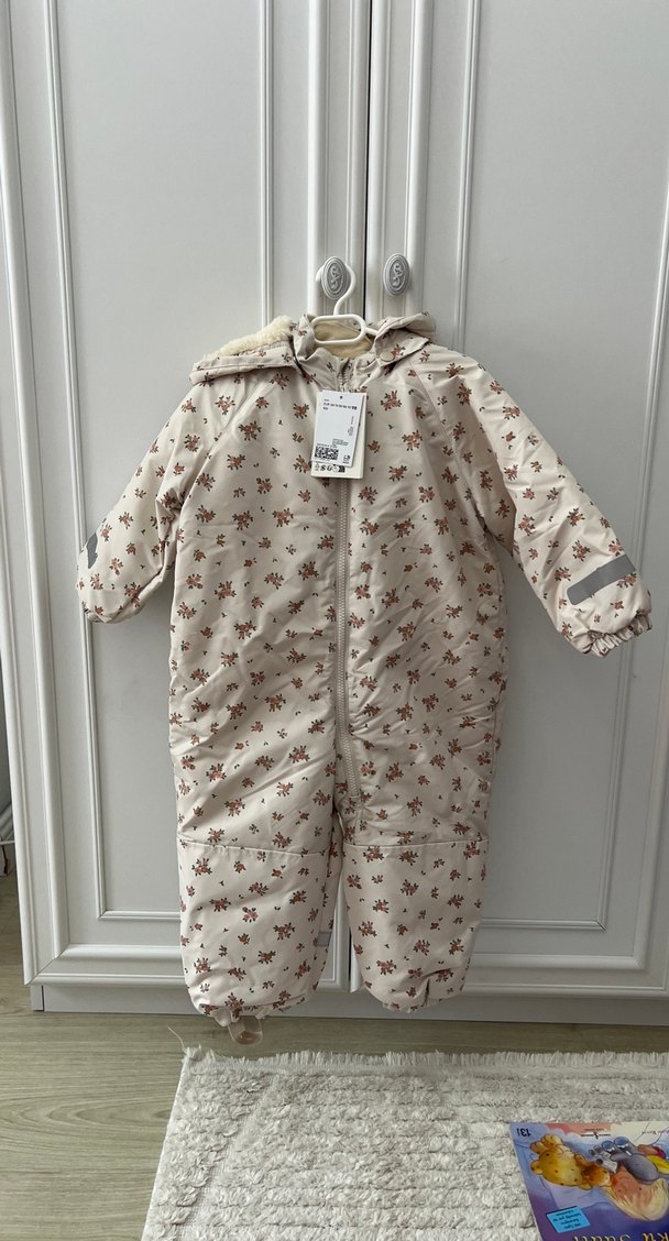 H&M astronot Kapüşonlu, kürklü desenli bebek tulumu - Görsel 3