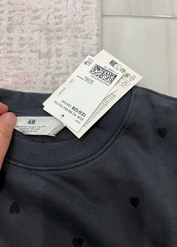 H&MKız Çocuk Gri Fırfırlı Sweatshirt - Görsel 2