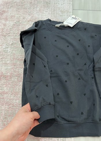 H&MKız Çocuk Gri Fırfırlı Sweatshirt - Görsel 4