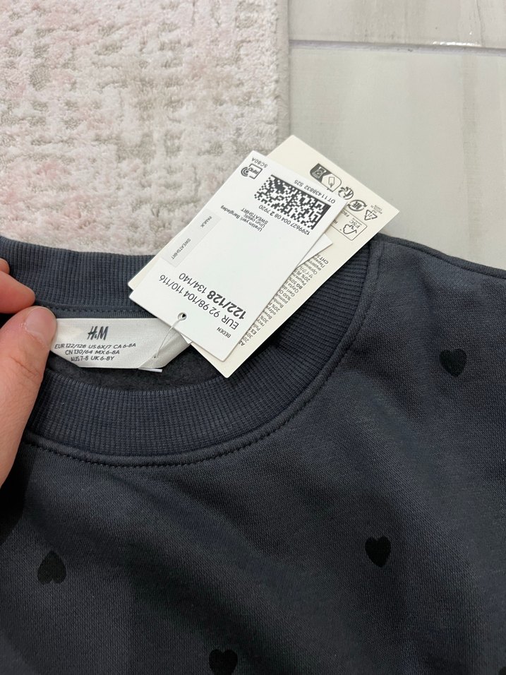 H&MKız Çocuk Gri Fırfırlı Sweatshirt - Görsel 2