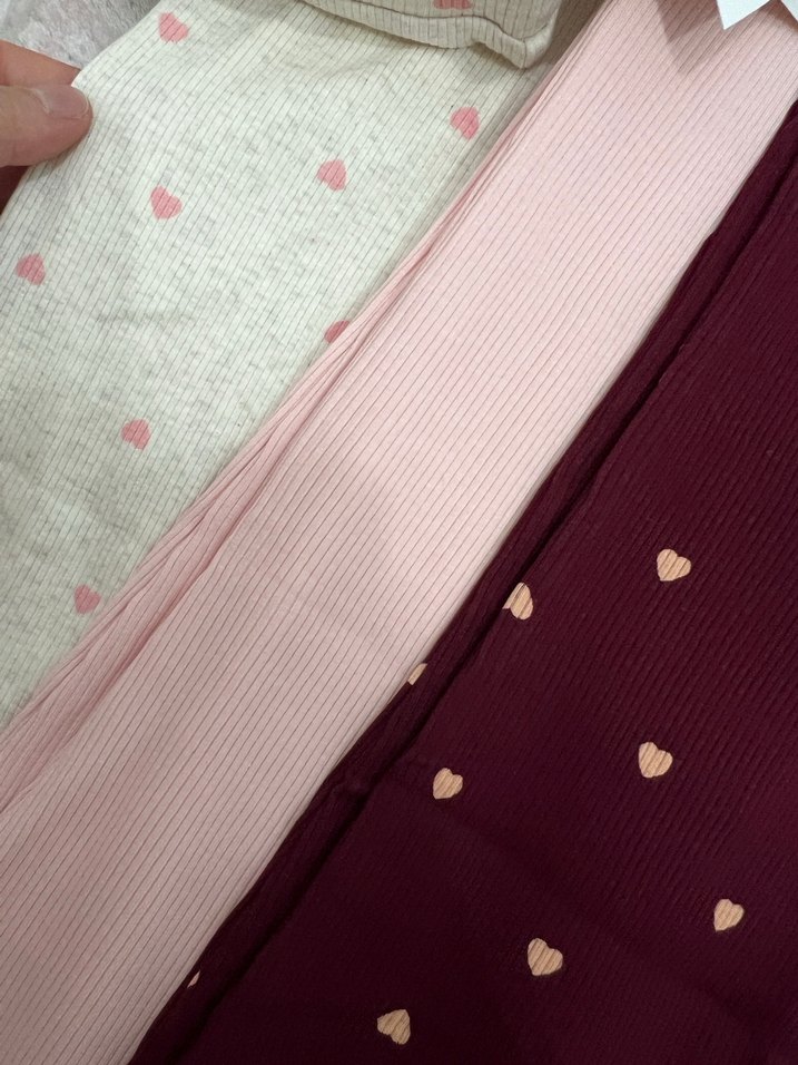 H&M 3'lü Pamuklu ve Ribanali Kız Tayt Seti - Görsel 4