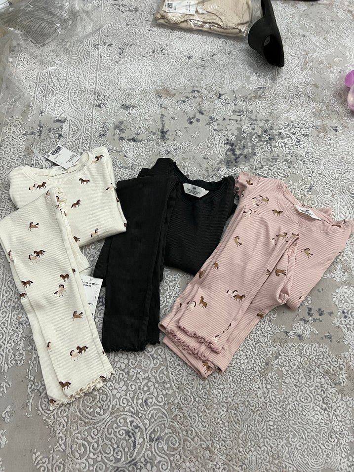 Kız Çocuk 3'lü Fırfırlı Uzun Kollu Tişört - Görsel 3