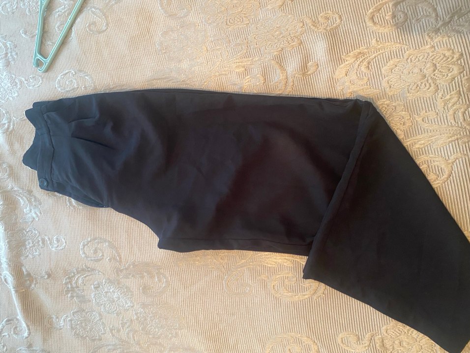 Kadın Siyah Midi Kumaş Pantolon - Görsel 2