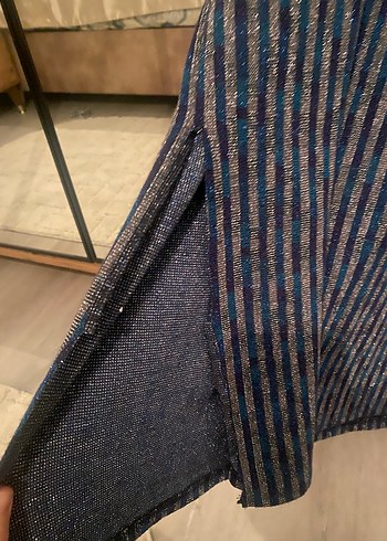 Gri Çizgili Bohem Kadın Triko - Görsel 5