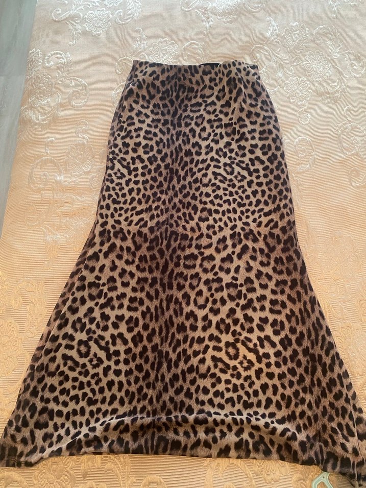 Leopar Desenli Uzun balık Kadın Etek - Görsel 3