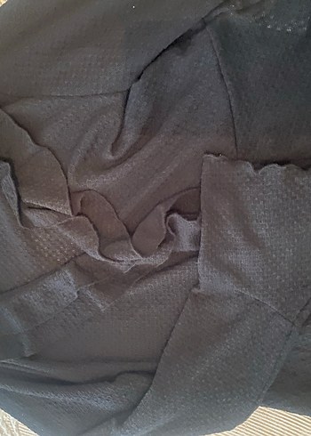 Volan Detaylı Siyah Gotik bluz - Görsel 2