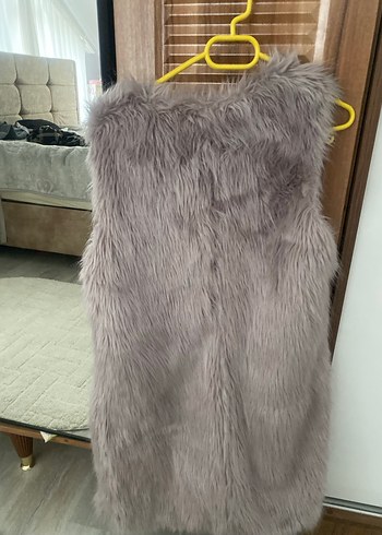 Gri Kürklü Kadın Yelek - Görsel 2