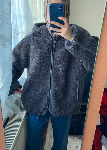 Pull and Bear Pull&bear Gri Kapüşonlu Ceket