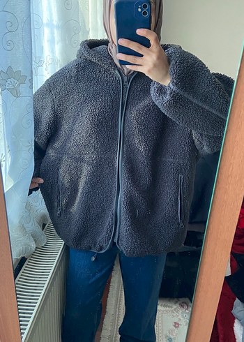Pull&bear Gri Kapüşonlu Ceket