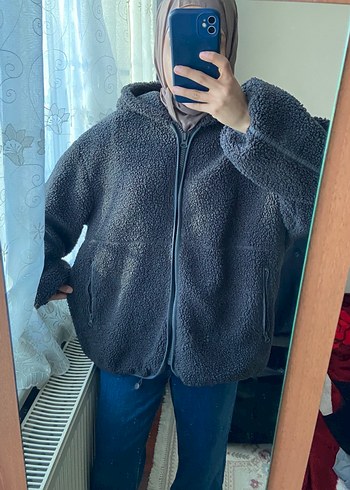 m Beden Pull&bear Gri Kapüşonlu Ceket