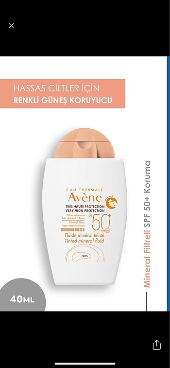 Avene renkli güneş kremi