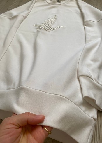 m Beden beyaz Renk Beymen club Uzun Kollu Beyaz Kadın Sweatshirt