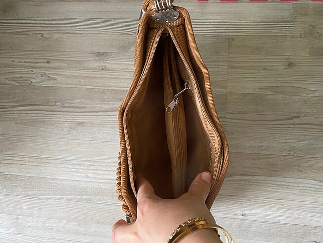  Beden camel Renk Vintage hasır çanta