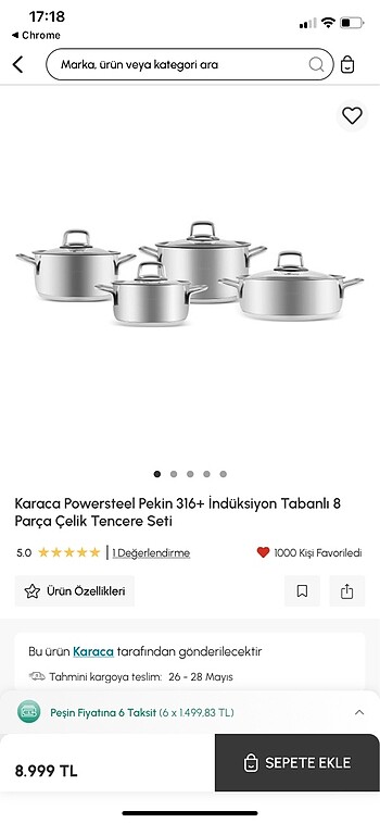Çelik tencere seti