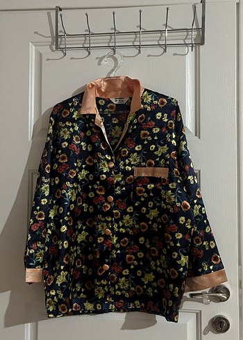 l Beden Çiçek Desenli Kadın Pijama Takımı