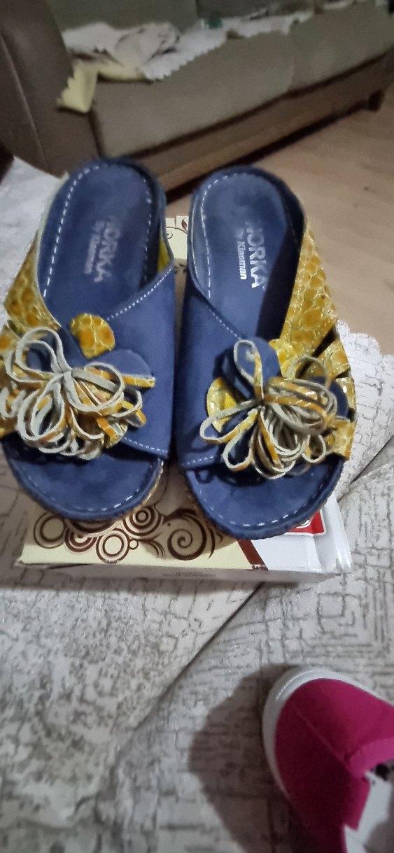 Sarı Yılan Desenli Dolgu Topuklu Espadril - Görsel 2