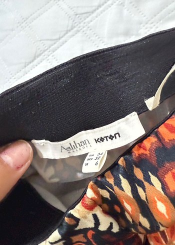 Kemer Detaylı Bohem Desenli Kadın İspanyol Paça Pantolon - Görsel 4