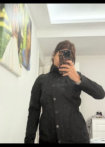 Düğmeli Siyah Kadın Ceket - Görsel 2