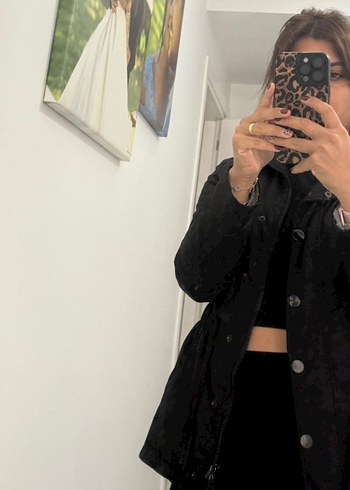 Düğmeli Siyah Kadın Ceket - Görsel 3