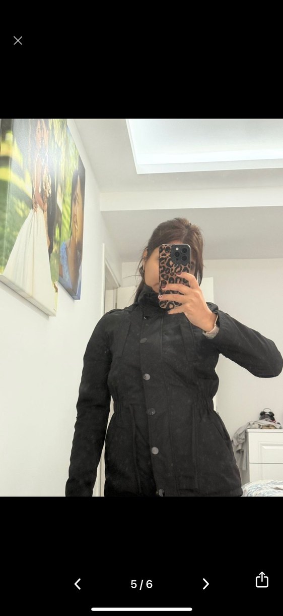 Düğmeli Siyah Kadın Ceket - Görsel 2