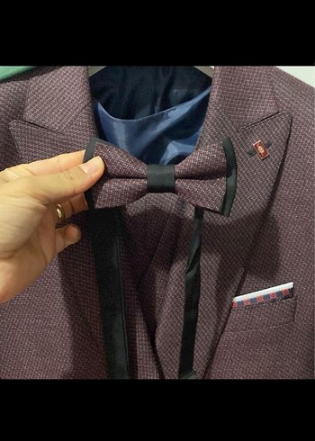 Bordo Erkek takım elbise , Regular Fit, Düğmeli - Görsel 3