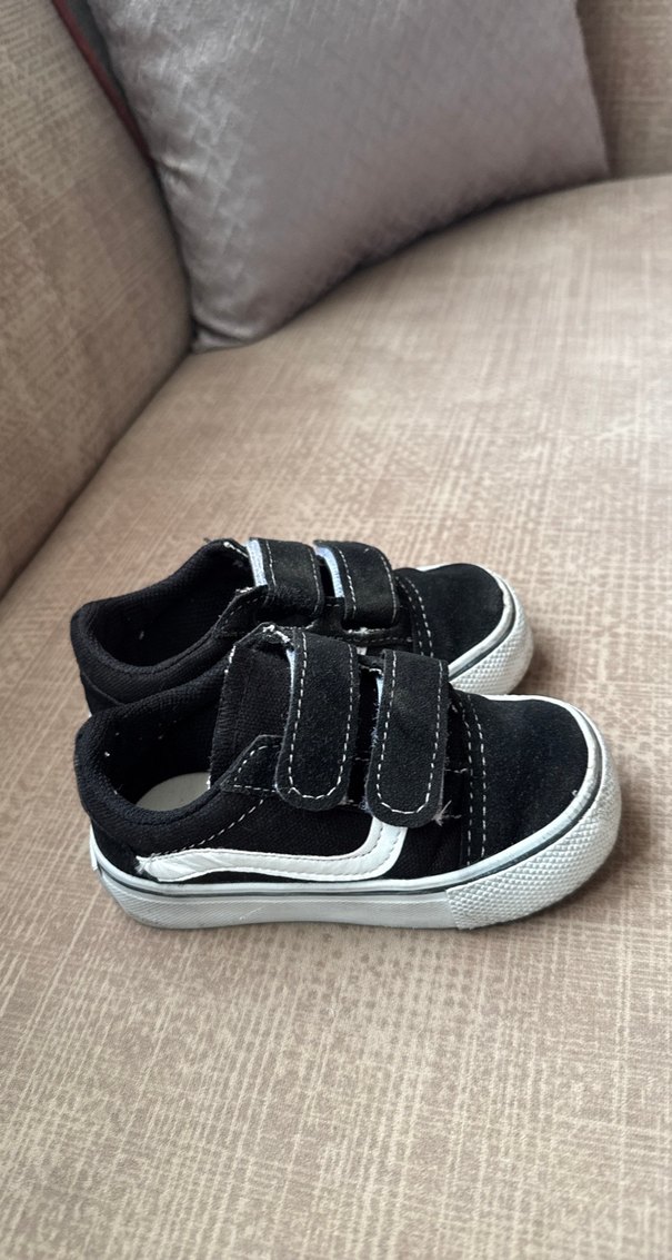 Unisex Çocuk Siyah Cırt Cırtlı Spor Ayakkabı - Görsel 2