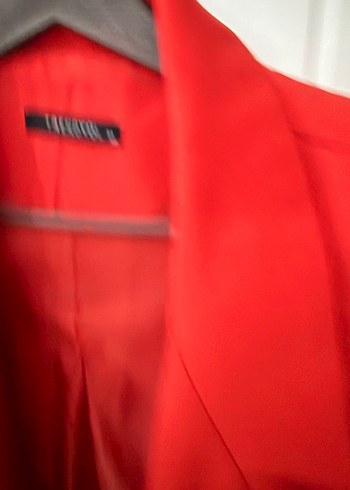 Kırmızı Kadın Düğmeli Blazer Ceket - Görsel 2