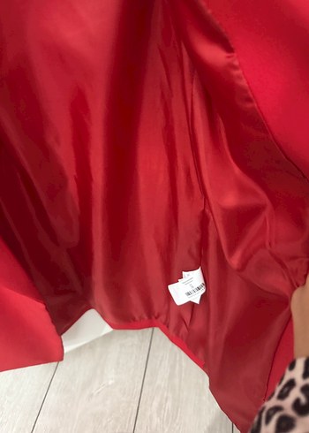 Kırmızı Kadın Düğmeli Blazer Ceket - Görsel 4