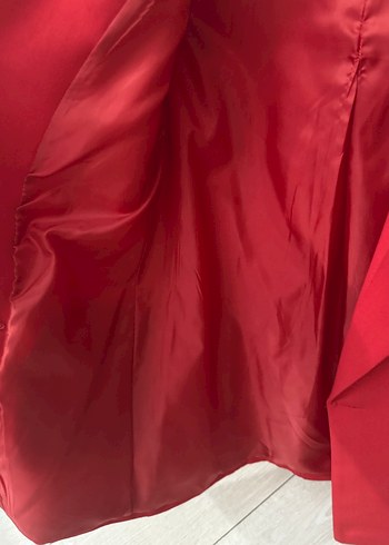 Kırmızı Kadın Düğmeli Blazer Ceket - Görsel 3
