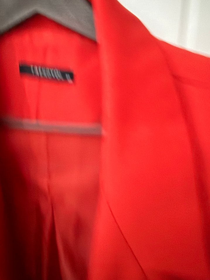 Kırmızı Kadın Düğmeli Blazer Ceket - Görsel 2