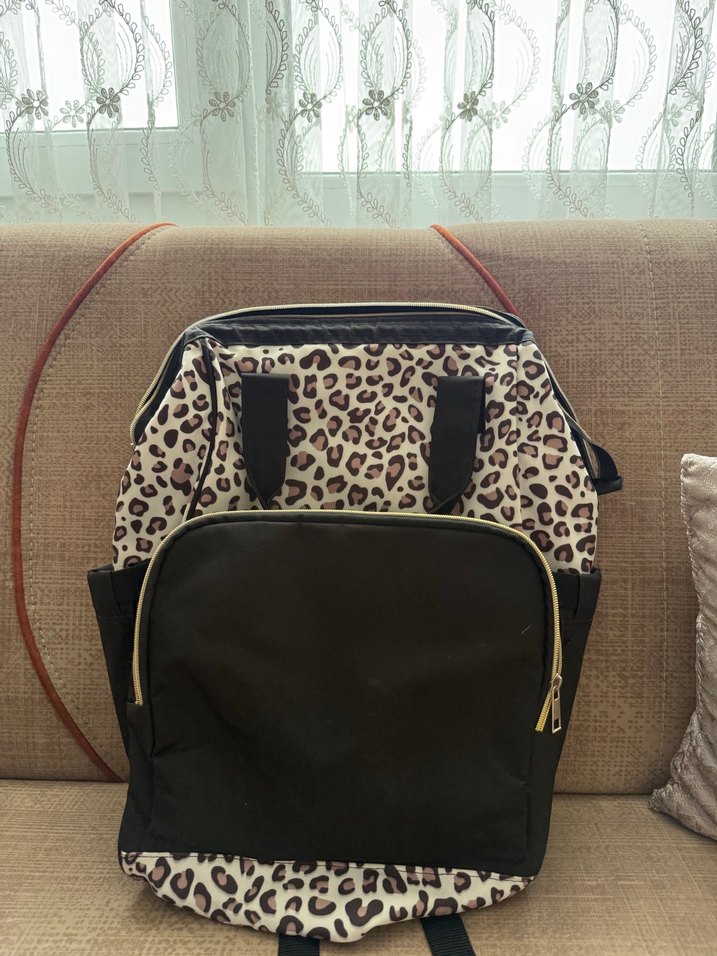 Kahverengi Leopar Desenli Bebek Çantası - Görsel 3