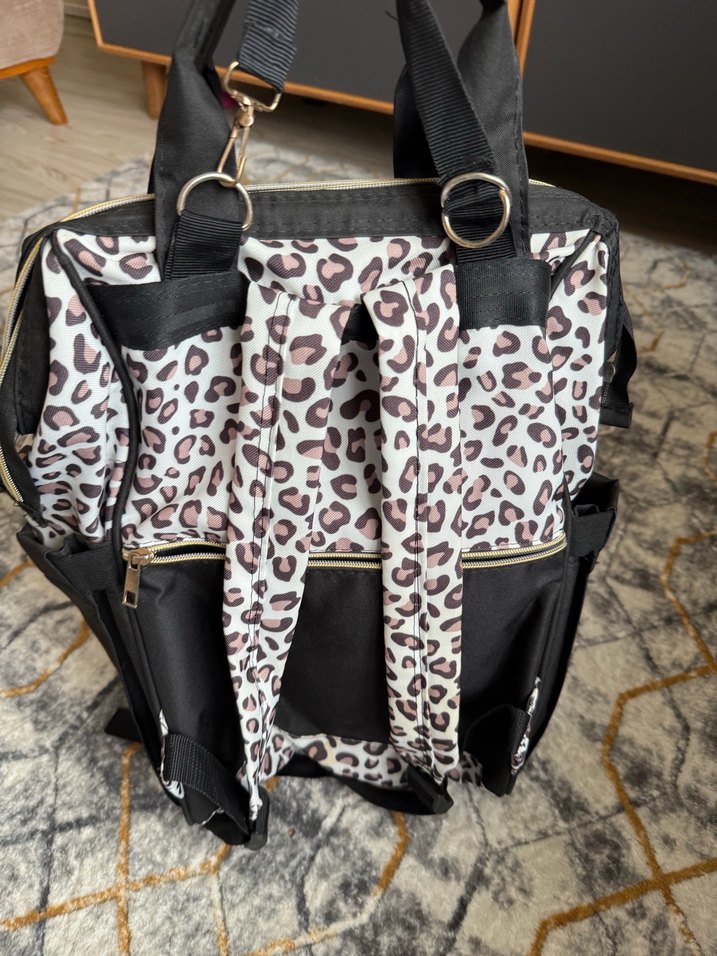 Kahverengi Leopar Desenli Bebek Çantası - Görsel 2