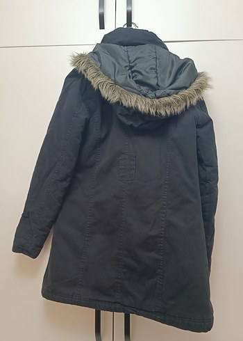 Gri Kadın Denim Midi Kaban - Görsel 2