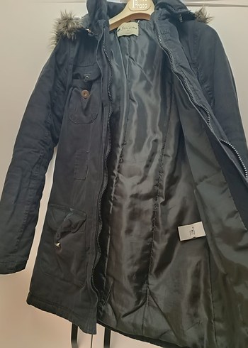 Gri Kadın Denim Midi Kaban - Görsel 4