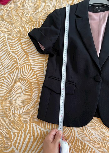 36 Beden Kadın Siyah Mini Kısa Kollu Blazer Ceket