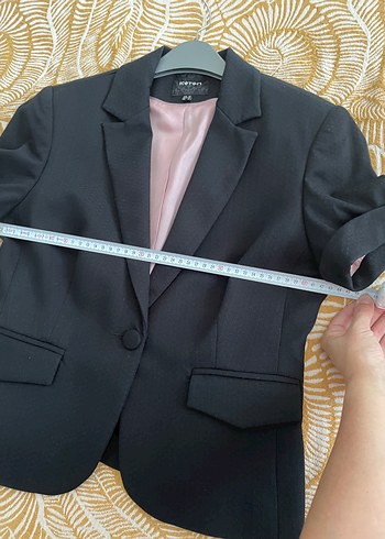 Koton Kadın Siyah Mini Kısa Kollu Blazer Ceket