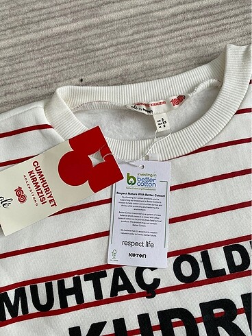 s Beden Koton s beden sweatshirt Atatürk baskılı