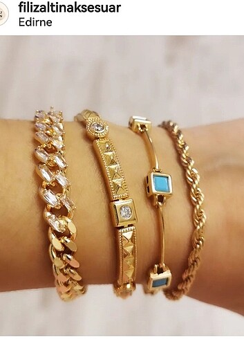 ÇELİK MAVİ TAŞLI GOLD BİLEKLİK