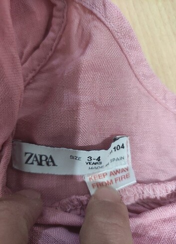 4 Yaş Beden Zara keten kız çocuk elbise 